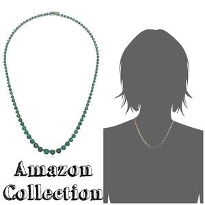 Platinum-Plated Sterling Swarovski Tennis necklace